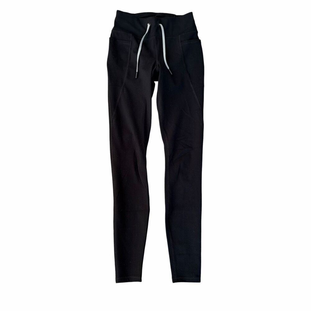 Yogalicious Lux Inversion Power Full Length Tight Leggings XS Black Drawstring